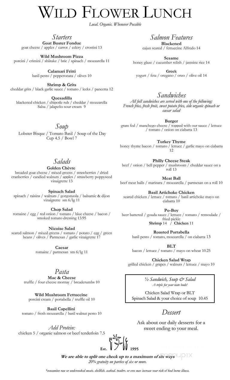 Wild Flower Loft - Saint Louis, MO menu_pic