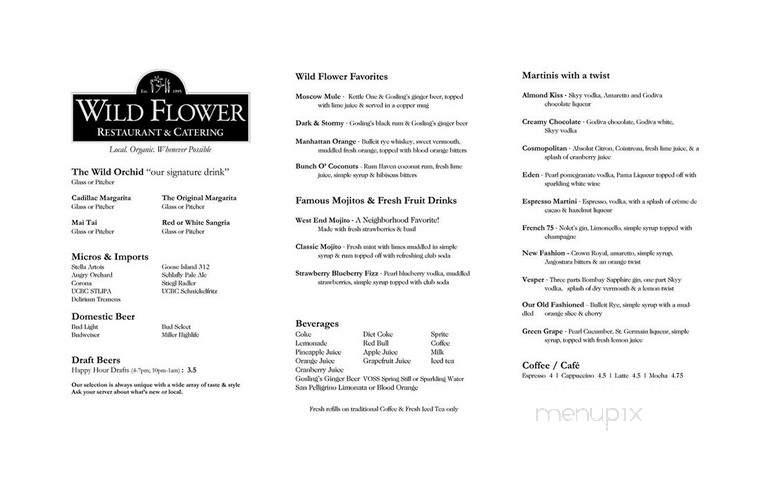 Wild Flower Loft - Saint Louis, MO menu_pic