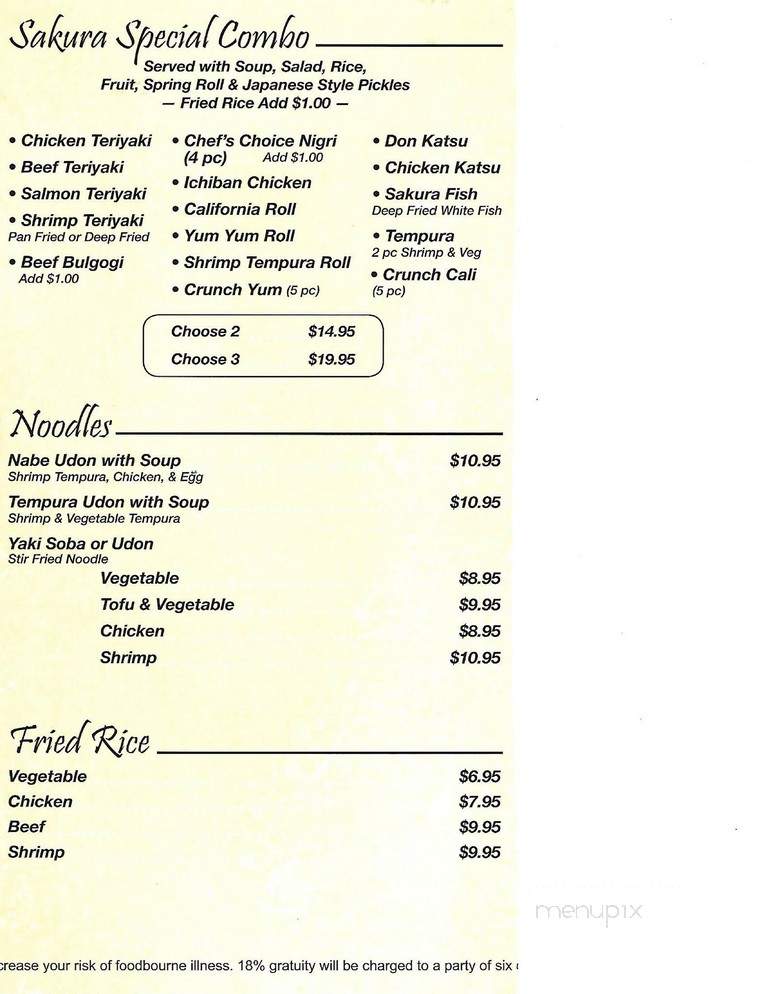 Sakura Japanese Sushi Bar - Springfield, MO menu_pic