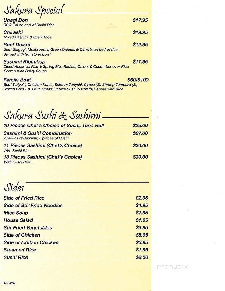 Sakura Japanese Sushi Bar - Springfield, MO menu_pic
