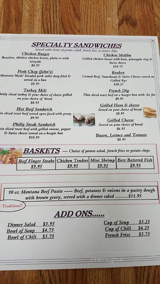 Ennis Cafe - Ennis, MT menu_pic