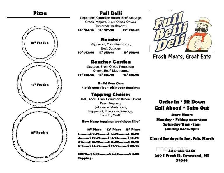 Full Belli Deli - Townsend, MT menu_pic