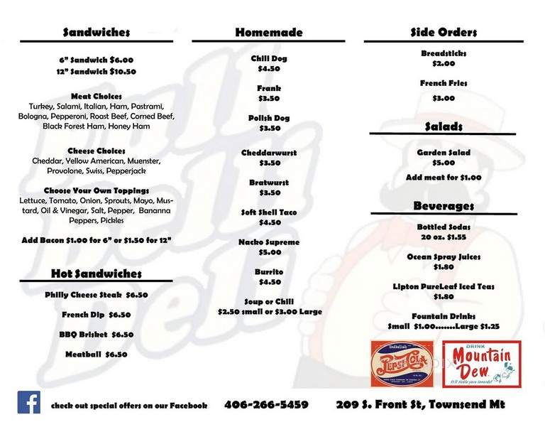 Full Belli Deli - Townsend, MT menu_pic