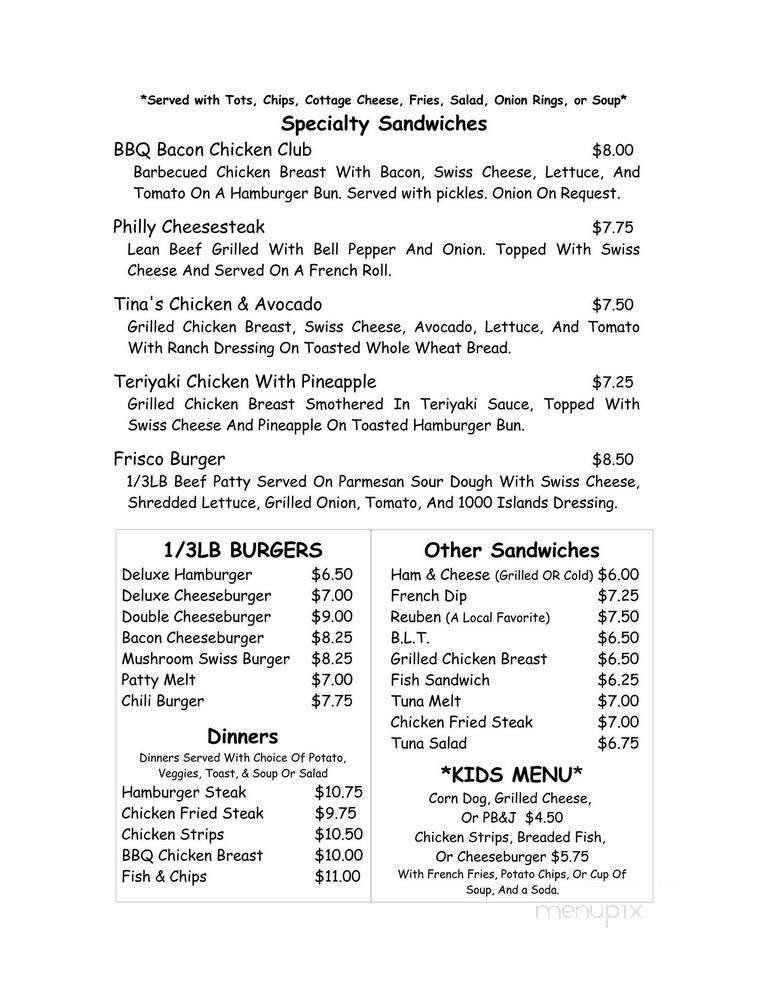 Gramma Ruby's Cafe - Hobson, MT menu_pic