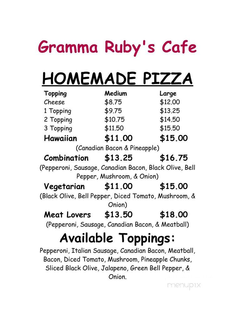 Gramma Ruby's Cafe - Hobson, MT