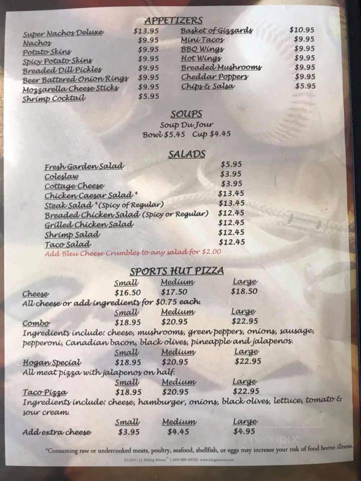Sports Hut - Columbus, MT menu_pic