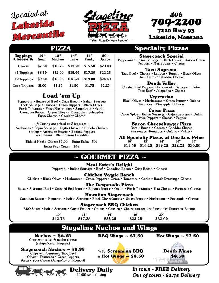 Stageline Pizza - Columbus, MT menu_pic