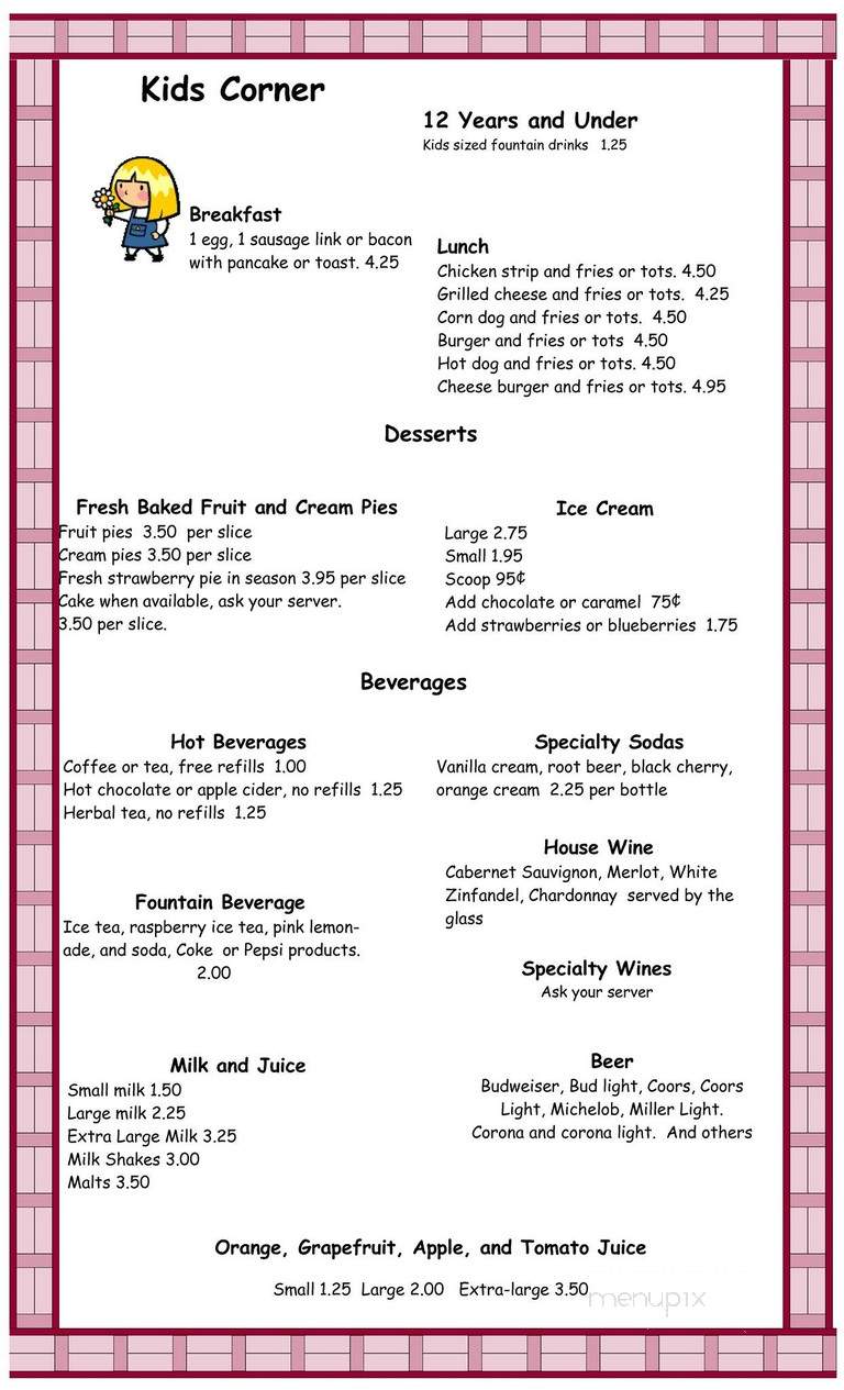 Stevi Cafe - Stevensville, MT menu_pic