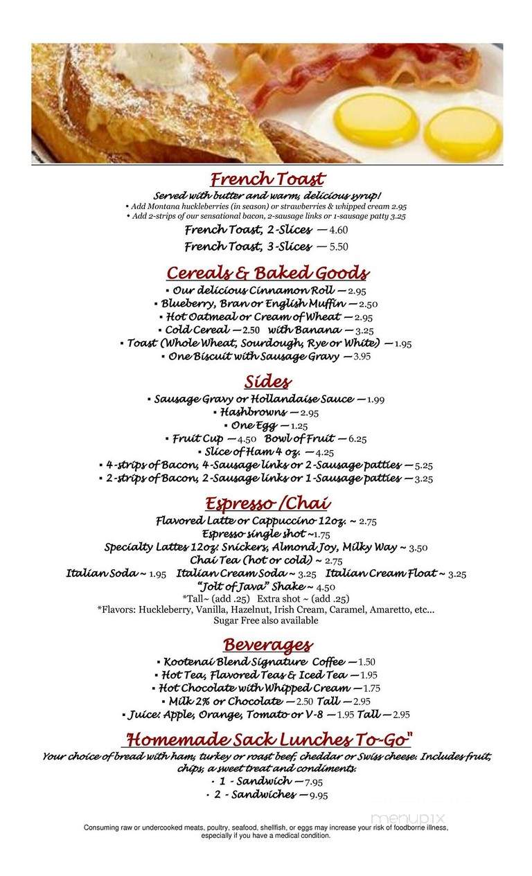Venture Motor Inn & Restaurant - Libby, MT menu_pic