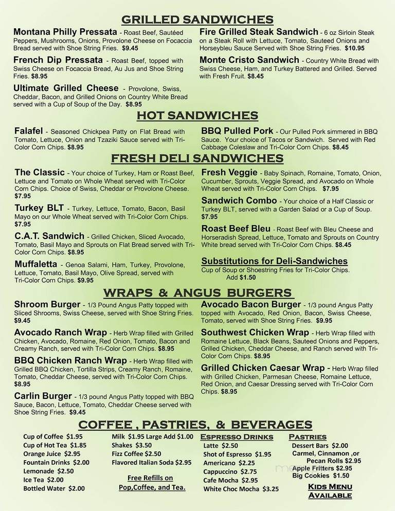 McCormick Cafe - Billings, MT menu_pic