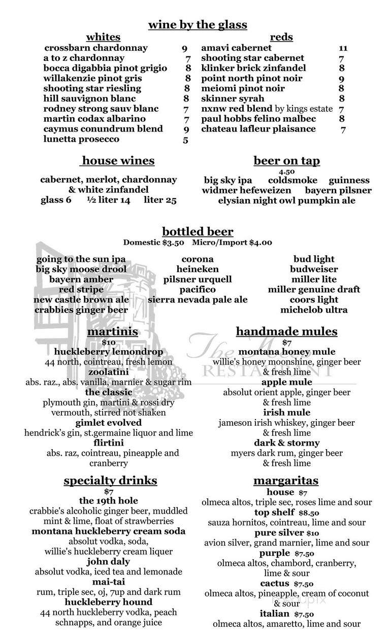 Shadows Keep Restaurant - Missoula, MT menu_pic