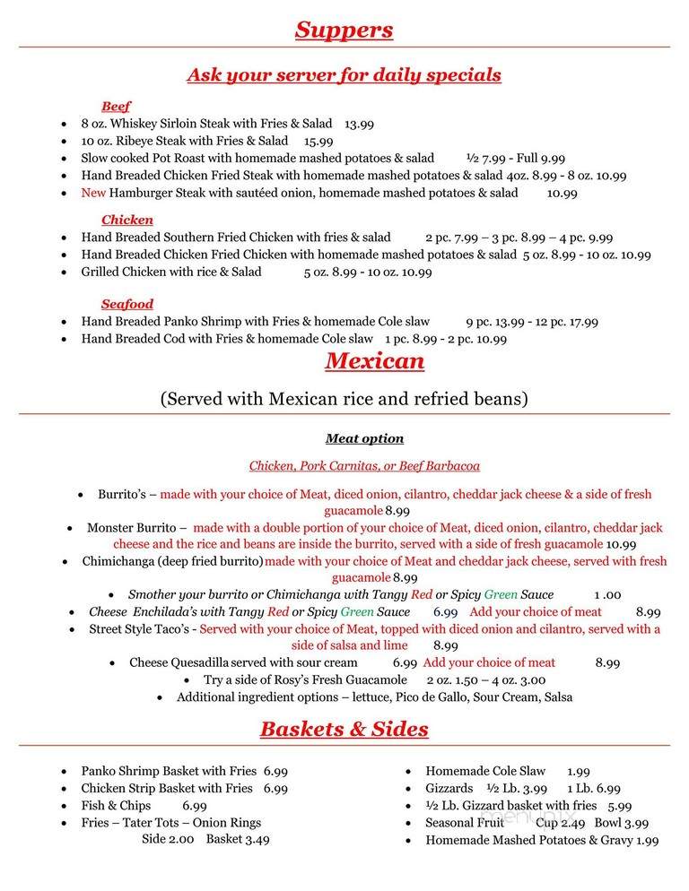 B & J Family Restaurants - Syracuse, NE menu_pic