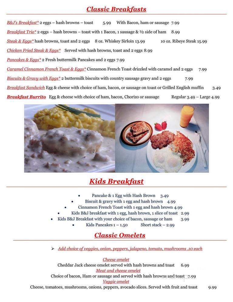 B & J Family Restaurants - Syracuse, NE menu_pic