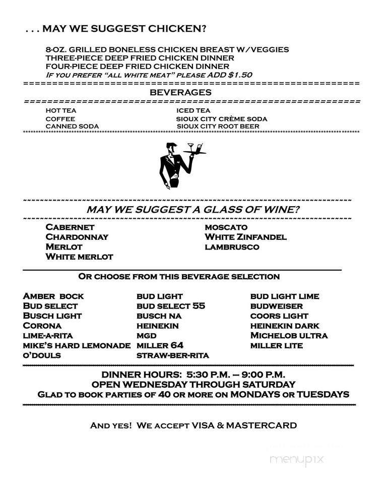 Blair Marina - Blair, NE menu_pic