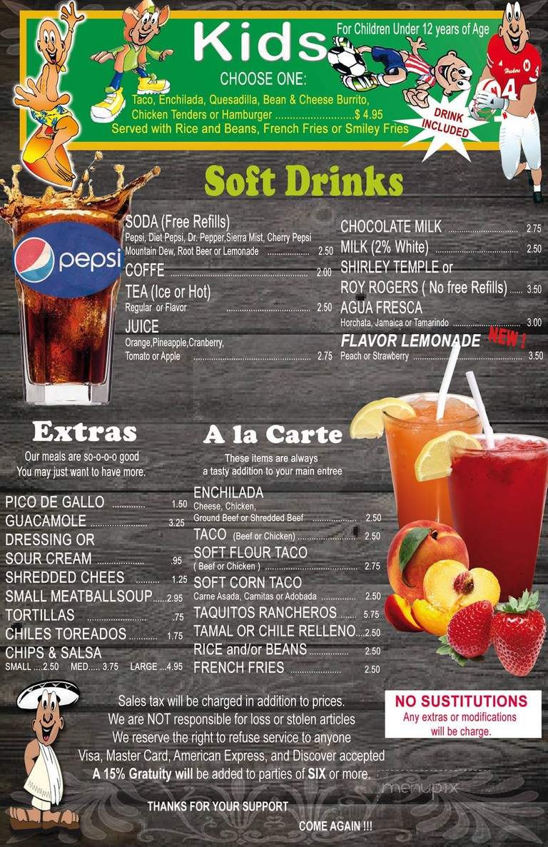 El Tapatio - Columbus, NE menu_pic
