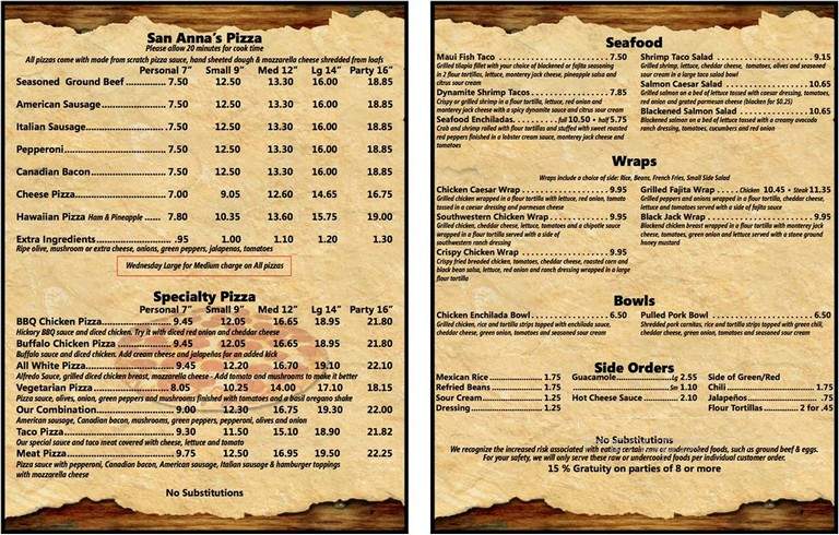 San Ann'a Pizza & Mexican - Fremont, NE menu_pic