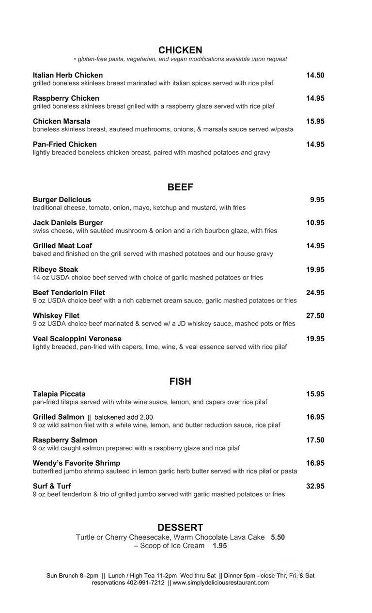 Delicious! Bakery & Cafe - Valley, NE menu_pic