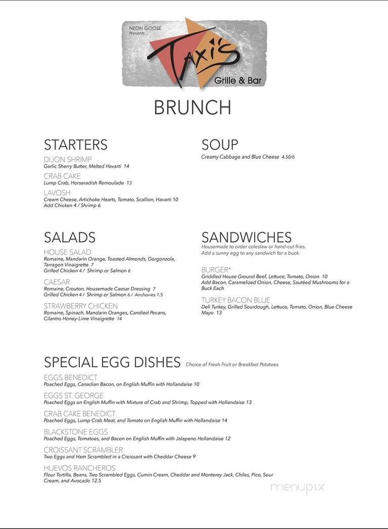 Taxi's Grill & Bar - Omaha, NE menu_pic