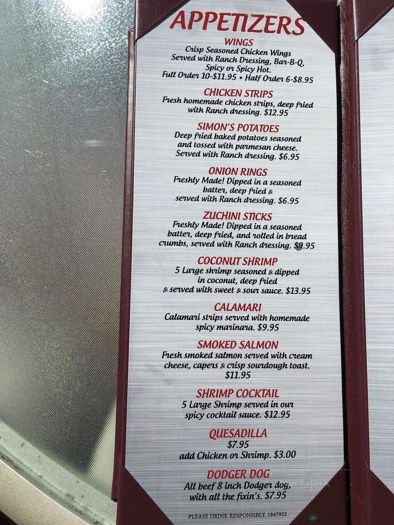 Simon's Cafe & Lounge - Reno, NV menu_pic