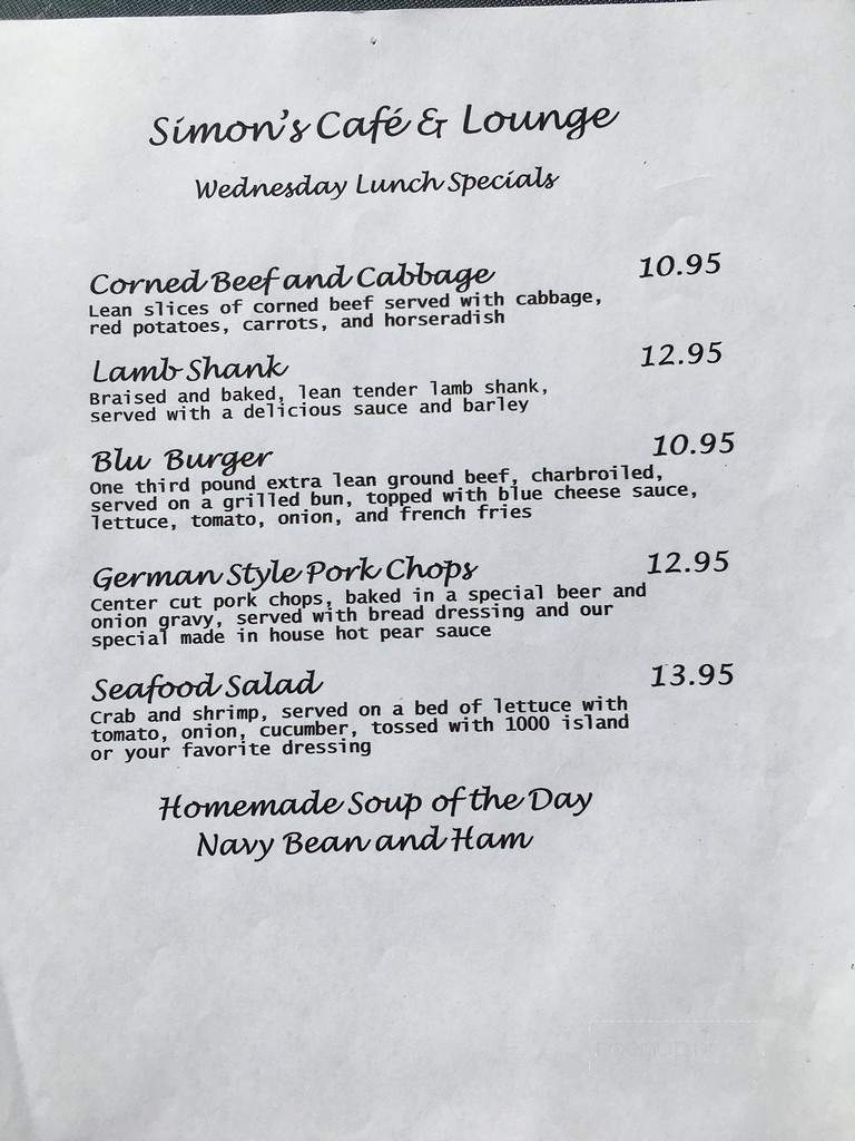 Simon's Cafe & Lounge - Reno, NV menu_pic