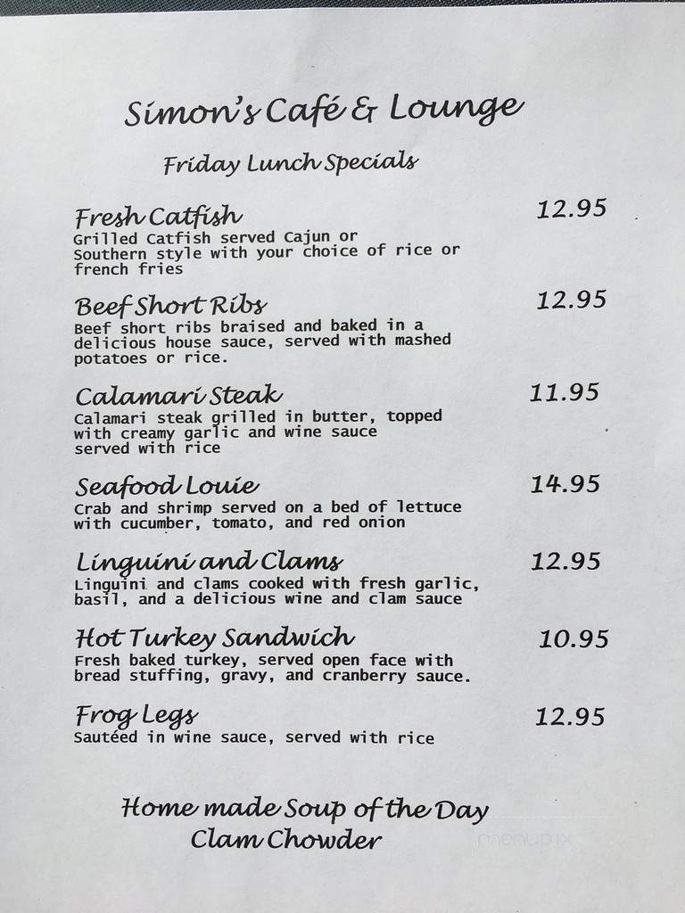 Simon's Cafe & Lounge - Reno, NV menu_pic