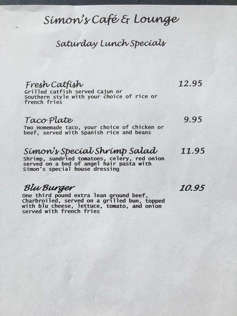 Simon's Cafe & Lounge - Reno, NV menu_pic