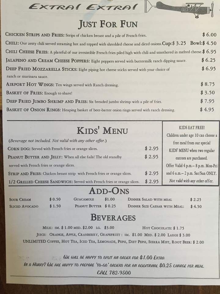 Tail Dragger Cafe - Minden, NV menu_pic