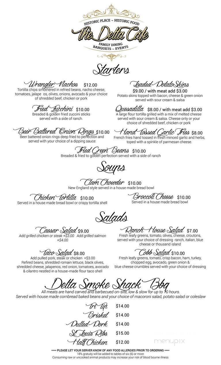 Delta Restaurant - Virginia City, NV menu_pic