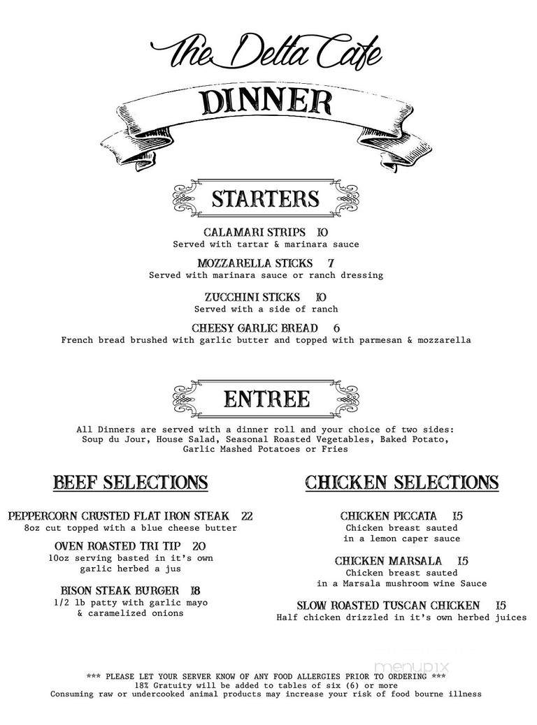Delta Restaurant - Virginia City, NV menu_pic