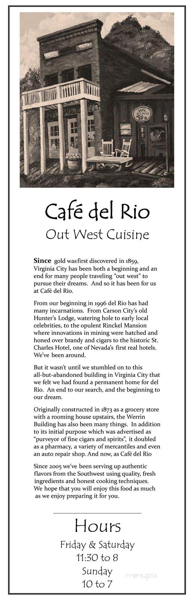 Cafe Del Rio - Virginia City, NV