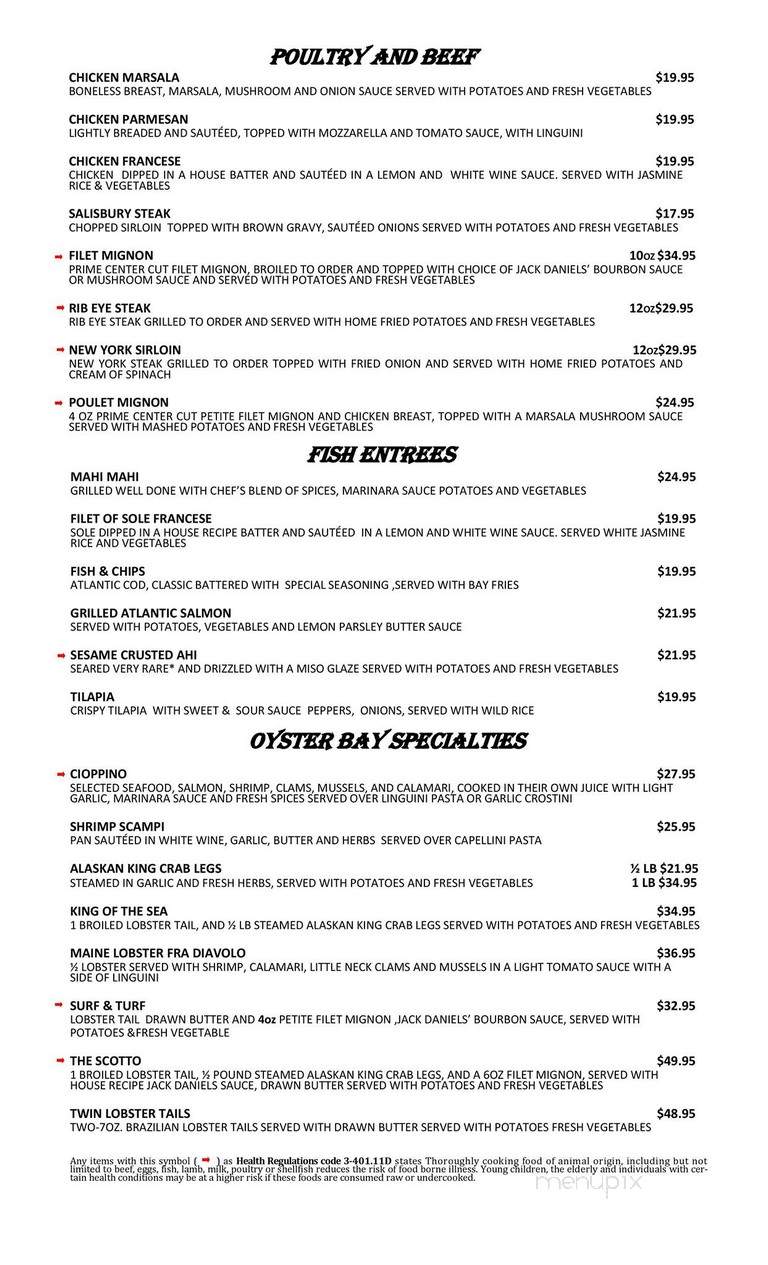 Oyster Bay Seafood - Las Vegas, NV menu_pic