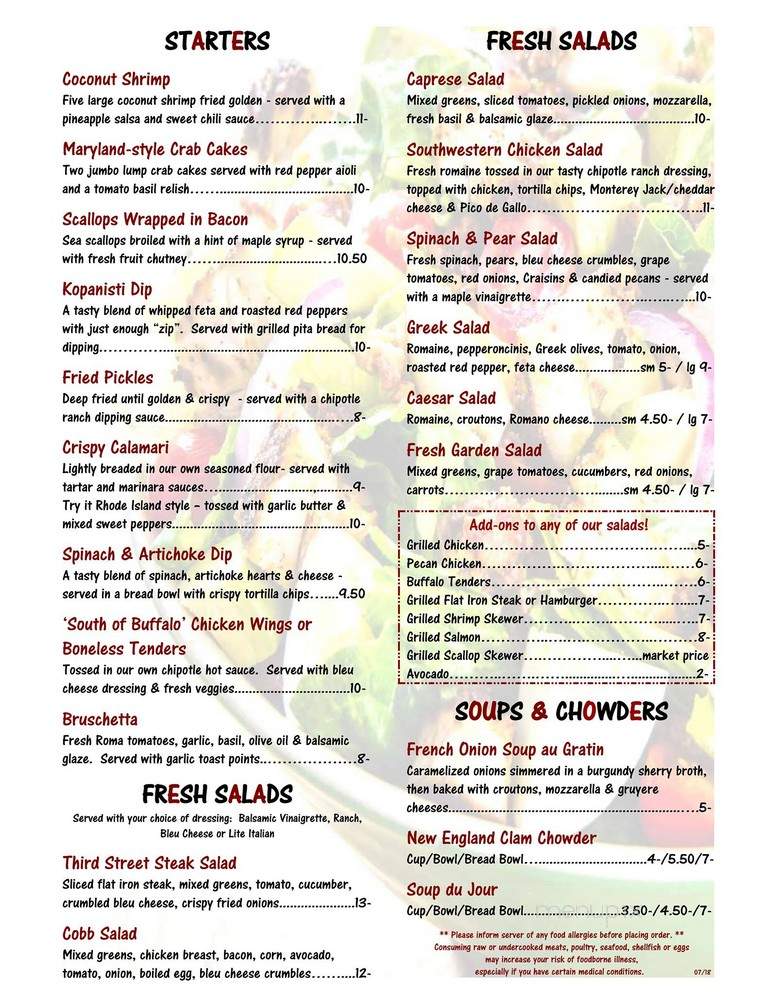 Christopher's 3rd St Grill - Dover, NH menu_pic