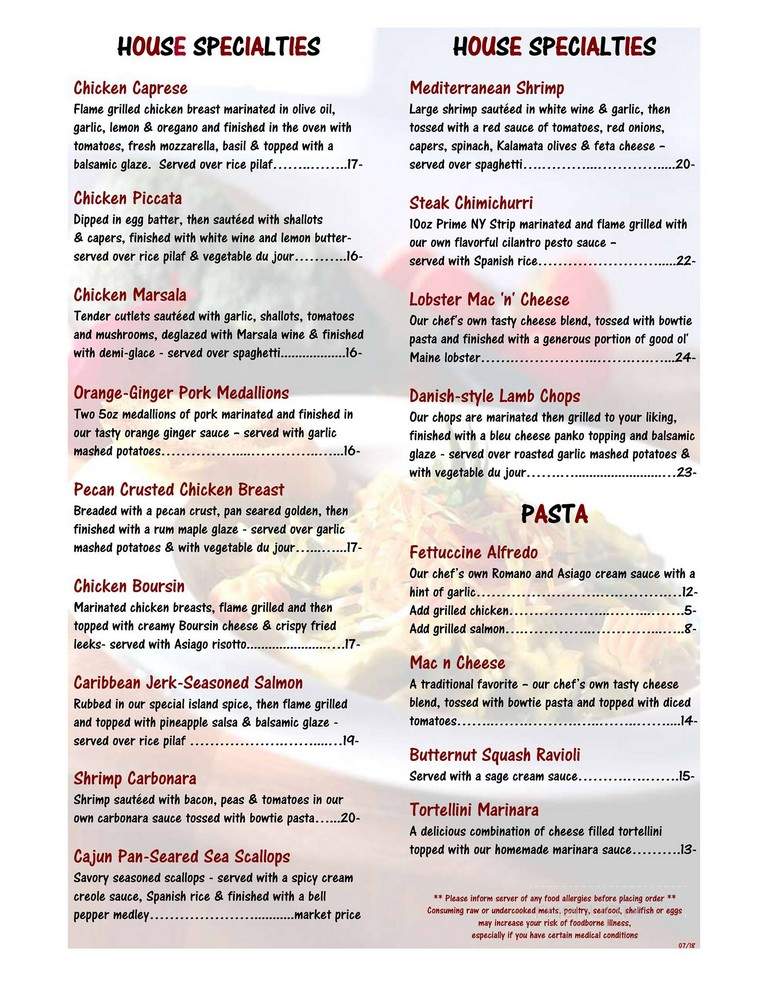 Christopher's 3rd St Grill - Dover, NH menu_pic