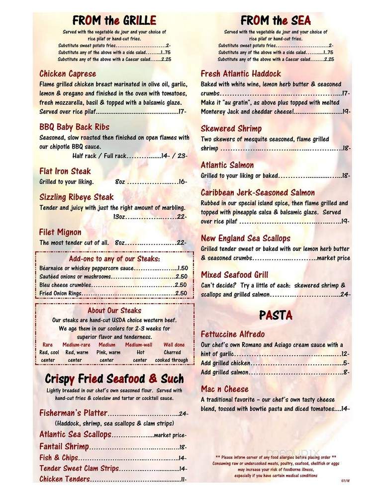 Christopher's 3rd St Grill - Dover, NH menu_pic