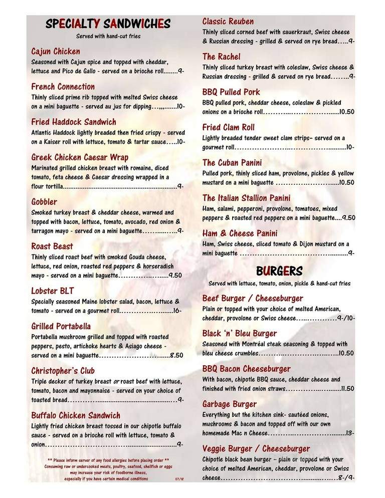 Christopher's 3rd St Grill - Dover, NH