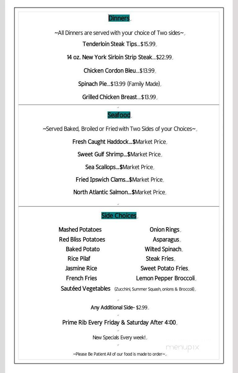 Fremont Pizzeria & Restaurant - Fremont, NH menu_pic
