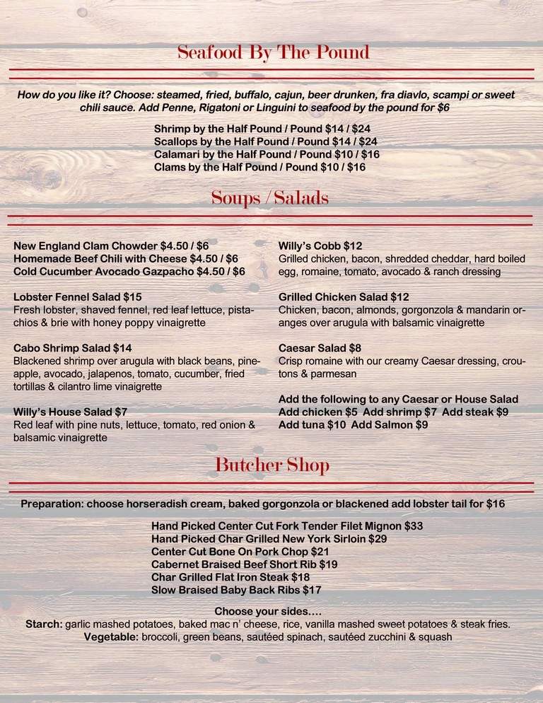 Harpoon Willy's - Portsmouth, NH menu_pic