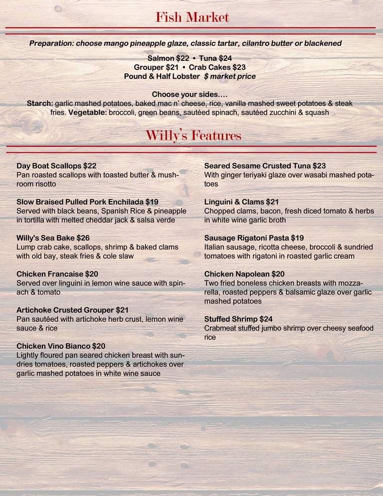Harpoon Willy's - Portsmouth, NH menu_pic