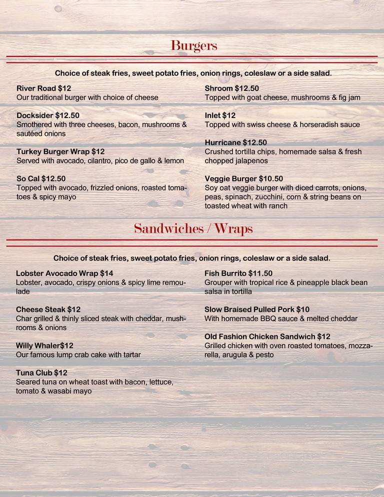 Harpoon Willy's - Portsmouth, NH menu_pic