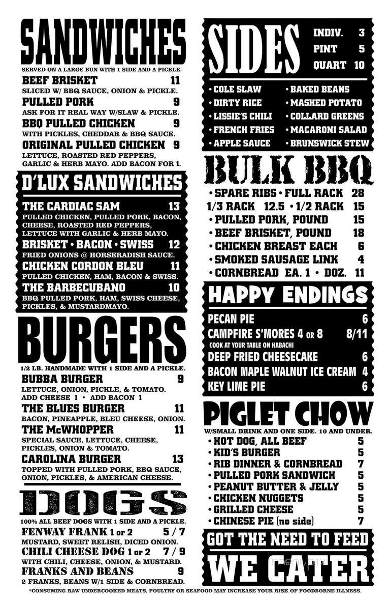 K C's Rib Shack Barbecue - Manchester, NH menu_pic