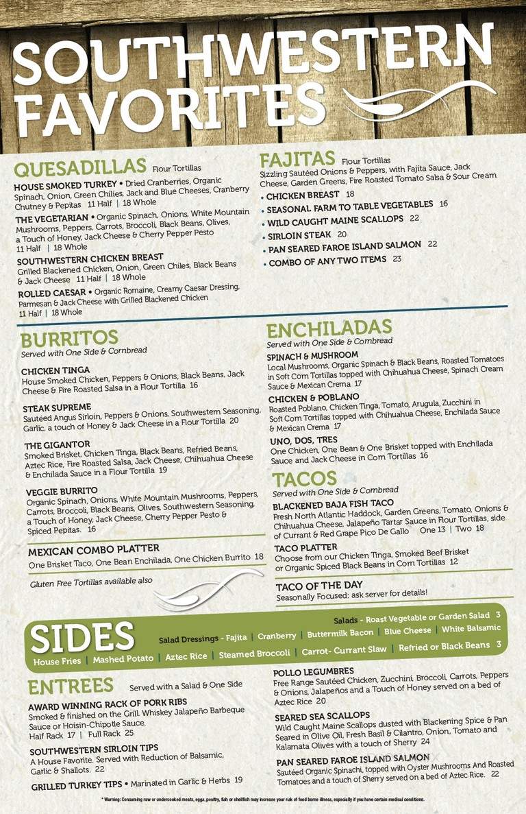 Margarita Grill - Glen, NH menu_pic