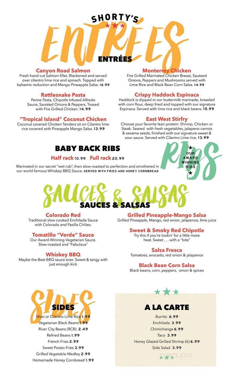 Shorty's Mexican Roadhouse - Manchester, NH menu_pic