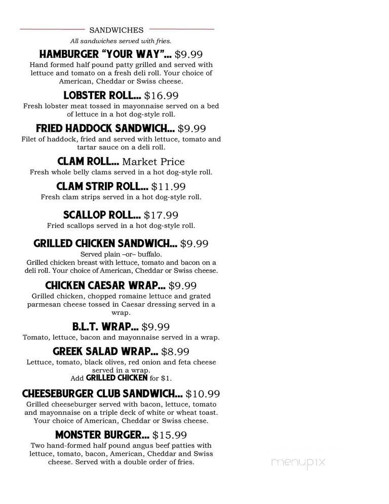 Stacey Jane's Restaurant - Hampton, NH menu_pic