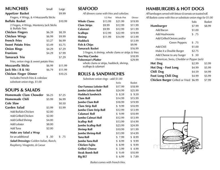 Tamarack Restaurant - Laconia, NH menu_pic
