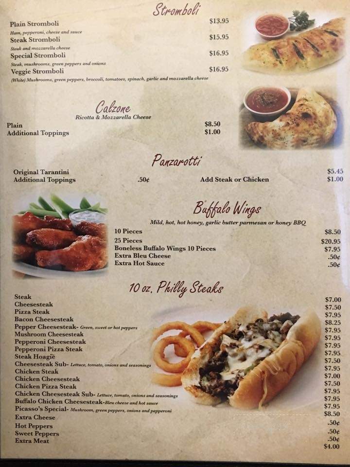 Picasso's Pizzeria & Restaurant - Mantua, NJ menu_pic
