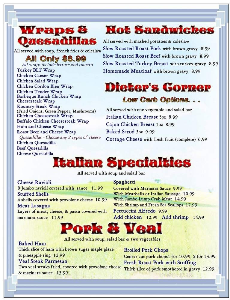 Kountry Kitchen Restaurant - Pittsgrove, NJ menu_pic