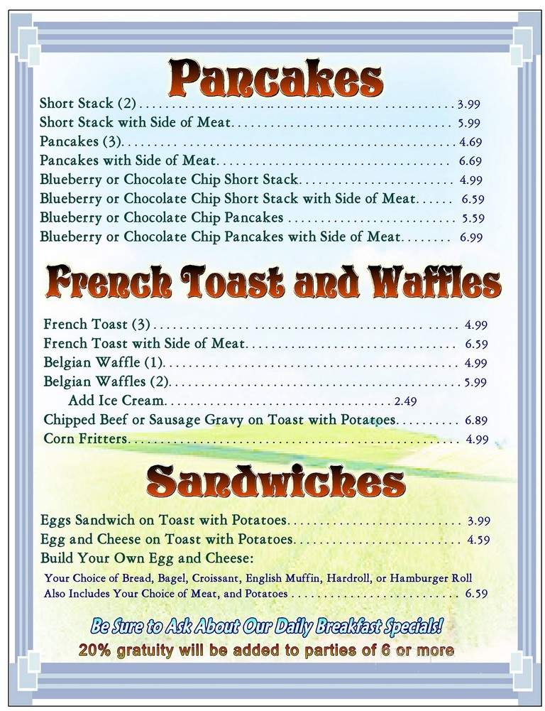 Kountry Kitchen Restaurant - Pittsgrove, NJ menu_pic
