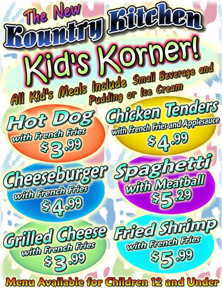 Kountry Kitchen Restaurant - Pittsgrove, NJ menu_pic