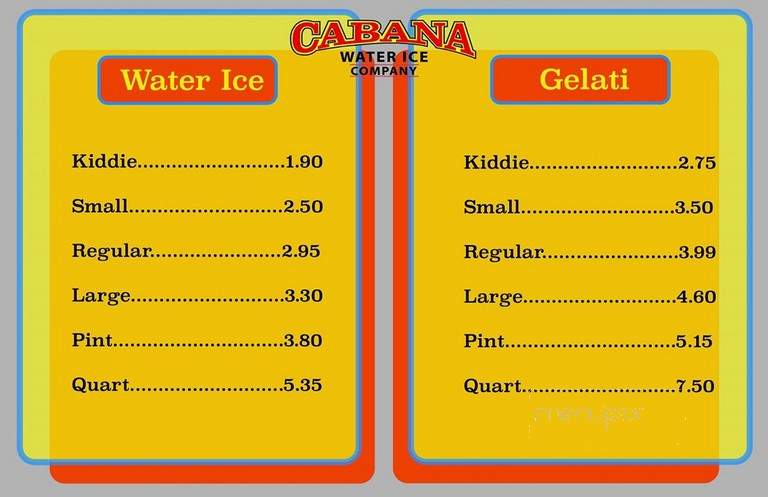 Cabana Water Ice Co - Gloucester City, NJ