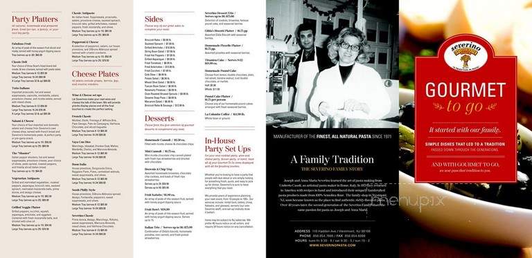 Severino Pasta Mfg Co Inc - Westmont, NJ menu_pic